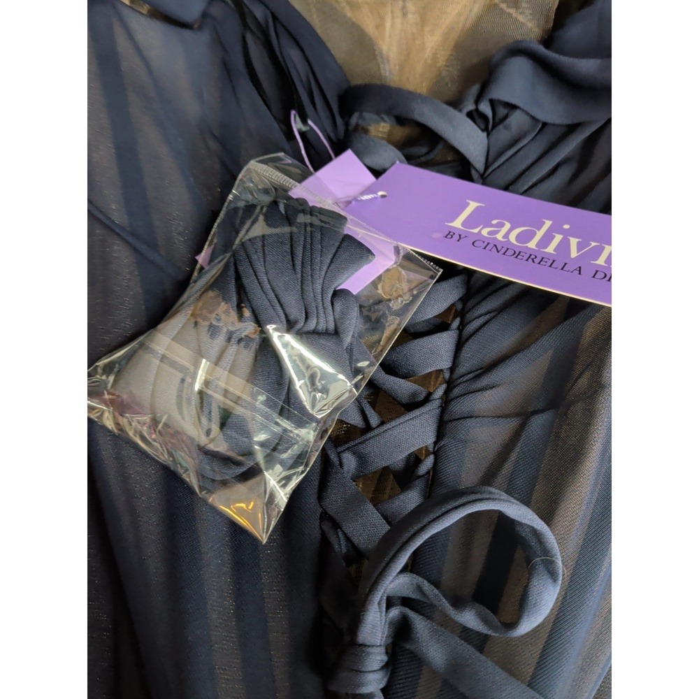 Ladivine CD387 - Versatile Neckline Ruched Evening Gown - Picture 9 of 13